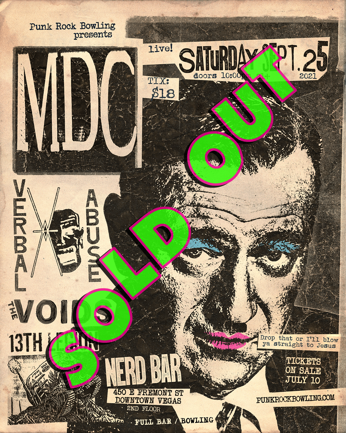 MDC, VERBAL ABUSE, THE VOIDS, 13TH LEGION PUNK ROCK BOWLING 2021 AFTER PARTY SOLD OUT