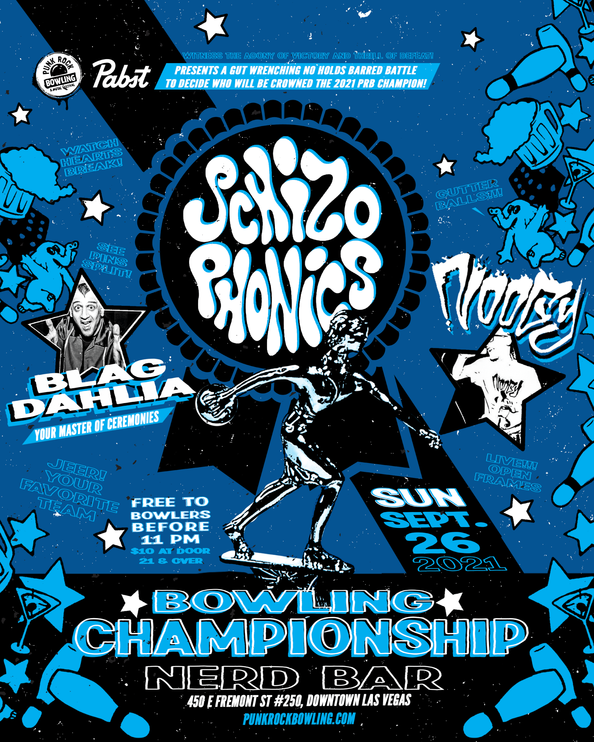 the schizophonics, noogy and blag, punk rock bowling championship party