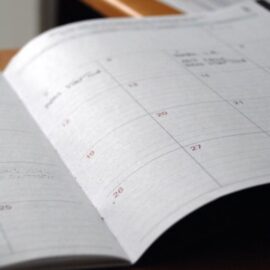 yearly calander in a notebook