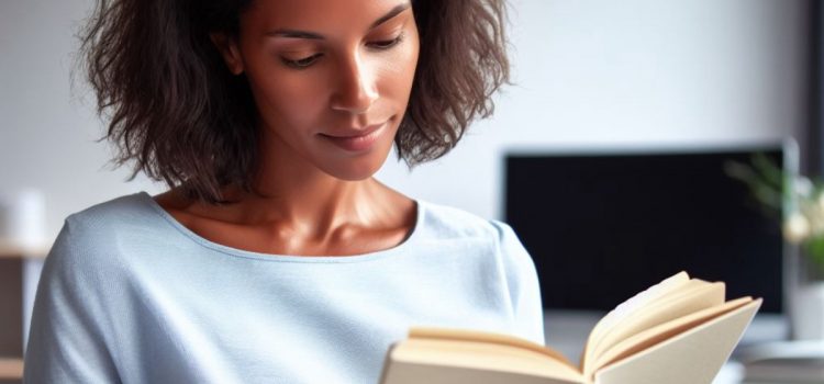The Asshole Survival Guide by Robert Sutton (Book Overview) A woman reading a book in an office.