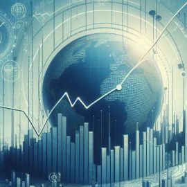An illustrated image of the world surrounded by charts and graphs.