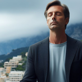 A man meditating