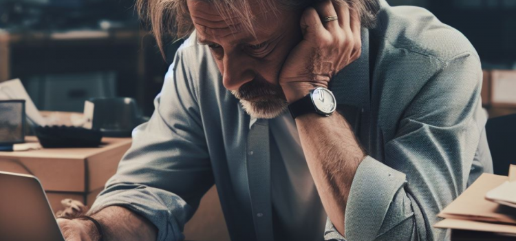 Gallup’s 2023 Employee Engagement Report Is Concerning A stressed out man working at a desk