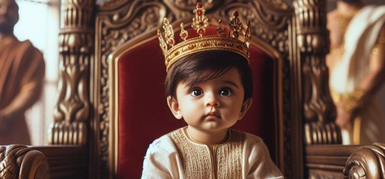 The Divine Child Archetype: An Immature Version of the King A baby King on a throne.