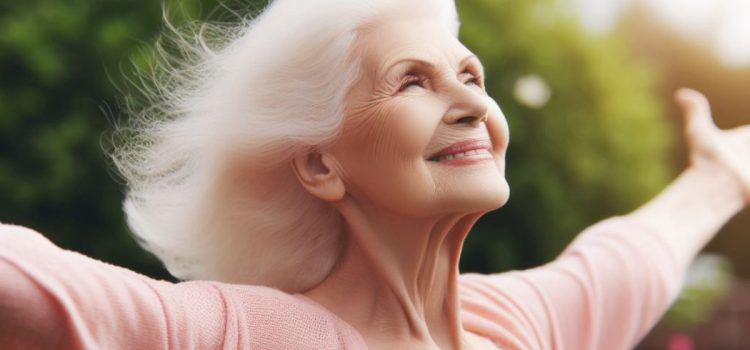 What Are the 3 Benefits of Intermittent Fasting? (Mel Robbins) A happy woman holding her arms out
