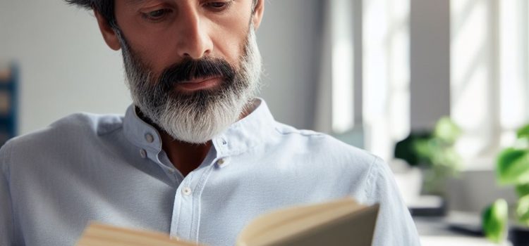 Death: An Inside Story Quotes From Sadhguru (+ Context) A middle aged grey man reading a book