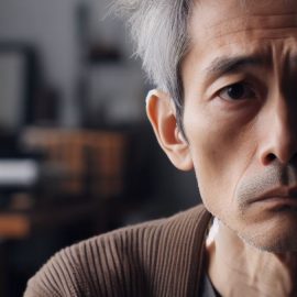 A sad and serious man