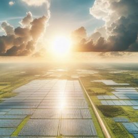 A solar farm in field