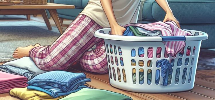 Overwhelmed by Housework? Try This Reframing Technique A woman folding laundry on the ground.