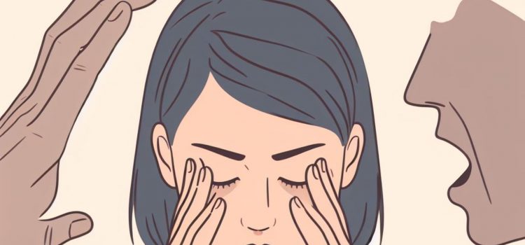 A woman dealing with a rude person by staying calm.