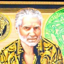 An illustration of fashion designer Gianni Versace.