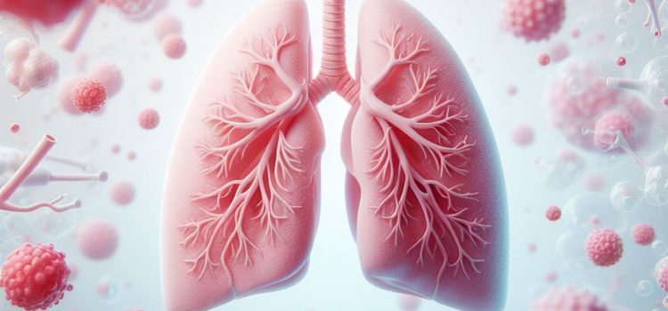 An image of pink, healthy lungs.