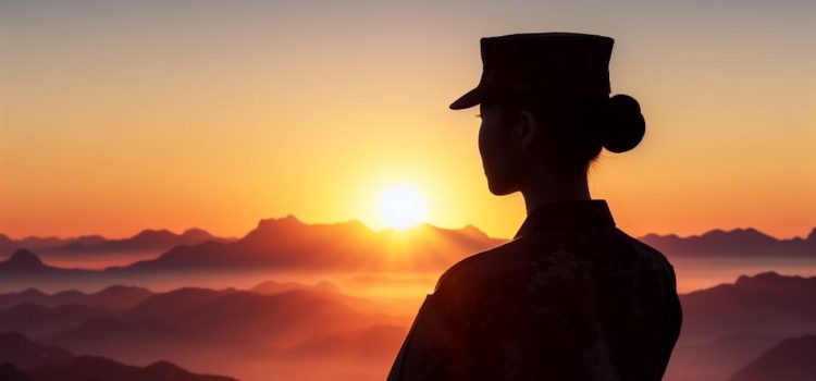 Sergeant Lee Ye-ram: Stephanie Soo Discusses the Tragic Story A silhouette of a female soldier watching a sunset.