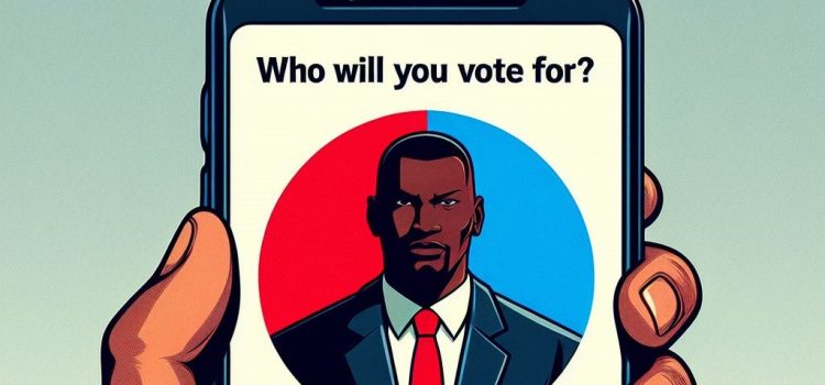 Why Political Predictions Shouldn’t Be Made From Polls An image of a presidential candidate below "Who will you vote for" on a smartphone.