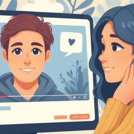 A woman watching a male YouTuber on her computer, forming a parasocial relationship.