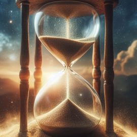An hourglass with sand falling through it illustrates time hacking