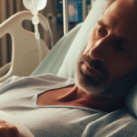What can cause hormone imbalance? A man with an unknown illness lies in a hospital bed