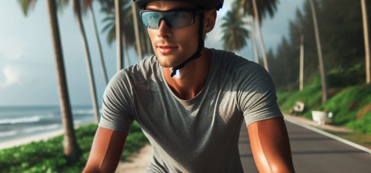 Testosterone for Men’s Health: The Massive Role It Plays A man riding a bike down a road next to the beach and palm trees.