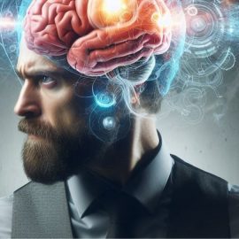 A strong determined man showing his brain and that he knows how to check himself.