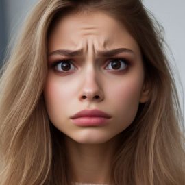 A frowning woman with a wrinkled brow is feeling stuck in her life and career