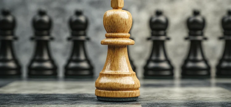 How to Make Your Product Unique: Create a Niche Market A gold chess piece on the board with other black pieces as a metaphor for entrepreneurs learning how to make their product unique