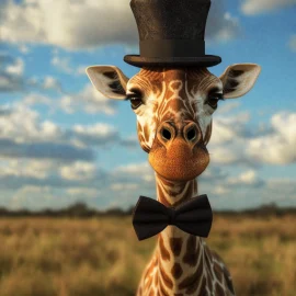 a giraffe wearing a top hat and a bow tie raises the question Why does AI hallucinate?