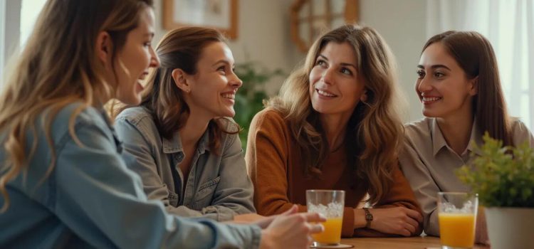 Gemeinschaftsgefühl: Adler Believed It Was Critical for Happiness A group of four female friends talking and smiling illustrate Gemeinschaftsgefühl, Adler's concept of community feeling