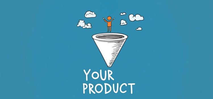 Russell Brunson’s Sales Funnel Strategy: Hook, Story, & Offer A person going into a sales funnel with "Your Product" at the bottom depicts Russell Brunson's "hook, story, offer" strategy