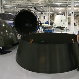 Elon Musk's projects include the SpaceX Dragon capsule, pictured here in a state of disassembly in 2008