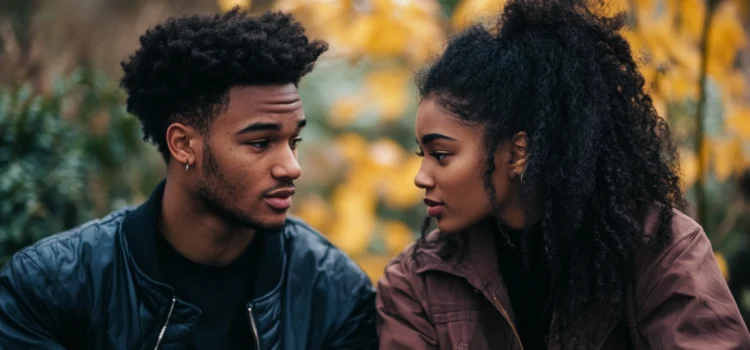 A couple having a serious conversation together about their priorities in the relationship