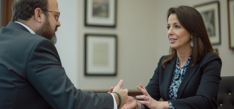 A job interview between a hiring manager and a job applicant illustrates how to get a government job in the IT sector