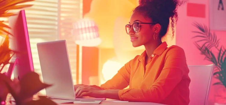How to Build a Self-Sustaining Business In 3 Helpful Steps A woman working at her desk for a self-sustaining business