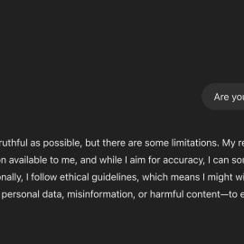 A ChatGPT conversation about its truthfulness illustrates the issue of AI truth
