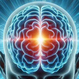An artistic depiction of the human brain illustrates the question, "What is the nature of intelligence?"