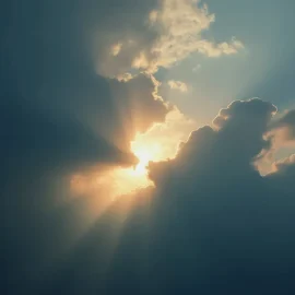 The sun peeking through dark storm clouds illustrates the silver linings that can come with cancer