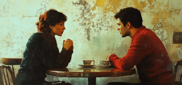 A couple having a serious conversation and taking accountability in a relationship