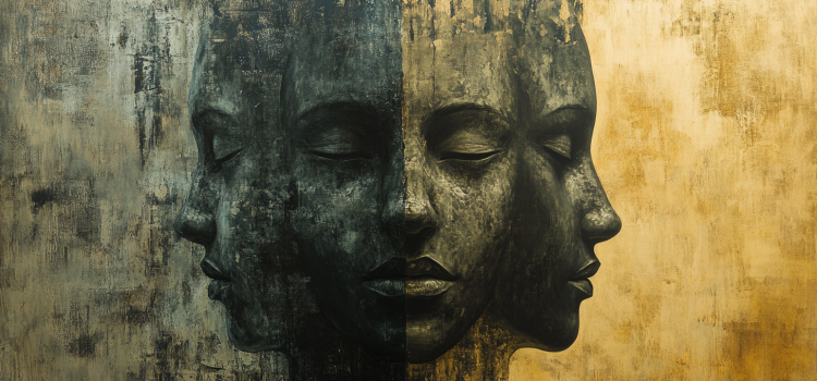The 3 Layers of the Mind: Freud’s Theory Explained Drawing of a person's head split with one whole and two halves (left and right) illustrates three layers of the mind