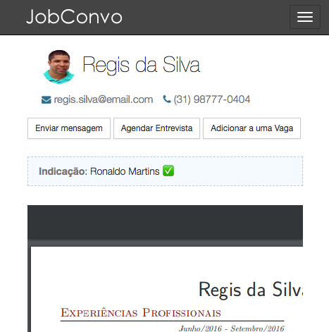 indicação de candidatos