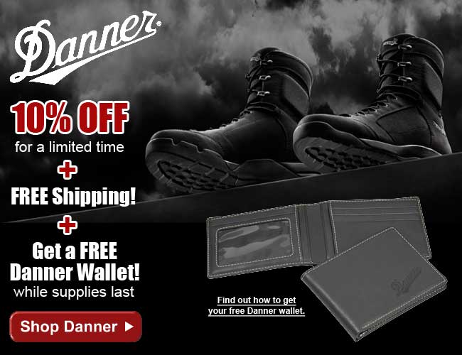 Get a FREE Danner wallet with the purchase of any pair of Danner boots!