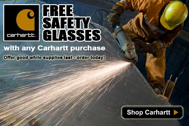 For a limited time, get a FREE pair of Carhartt safety glasses with the purchase of any Carhartt product!