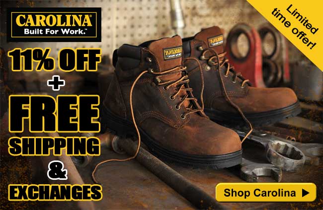 All Carolina Boots and Shoes 11% Off + FREE Shipping and Exchanges! Limited Time Offer - Order Yours Today!