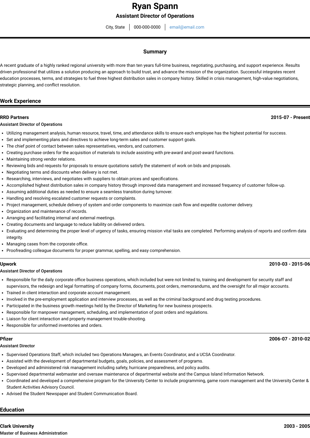 Assistant Director Resume Samples - Assistant Director Cv Examples Ats 