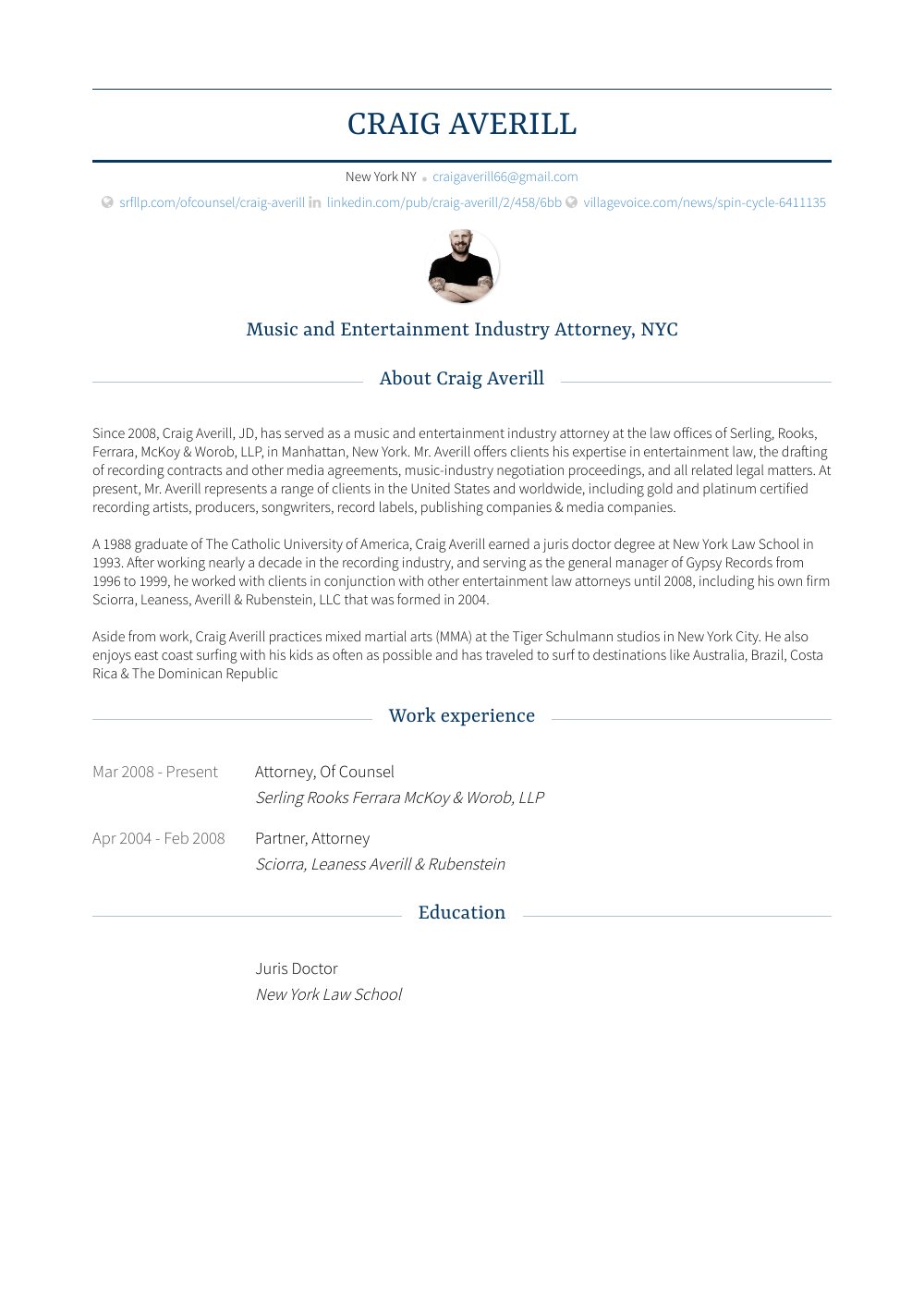 Of Counsel Resume Samples and Templates VisualCV