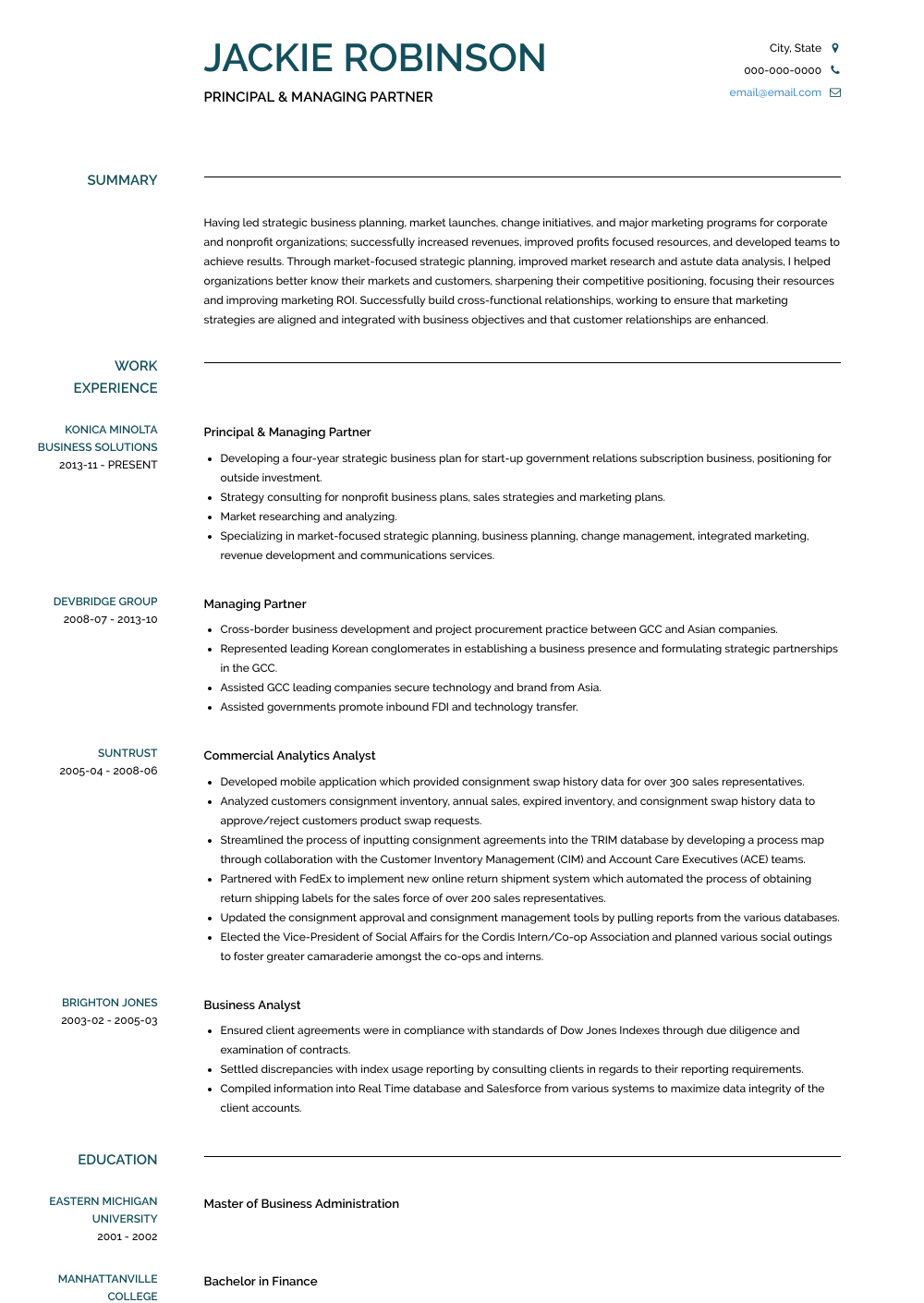 General Partner Resume Samples And Templates VisualCV