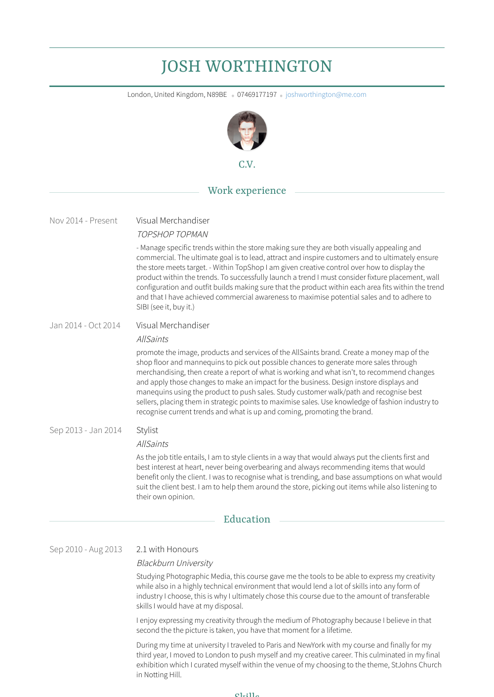 visual merchandiser resume samples