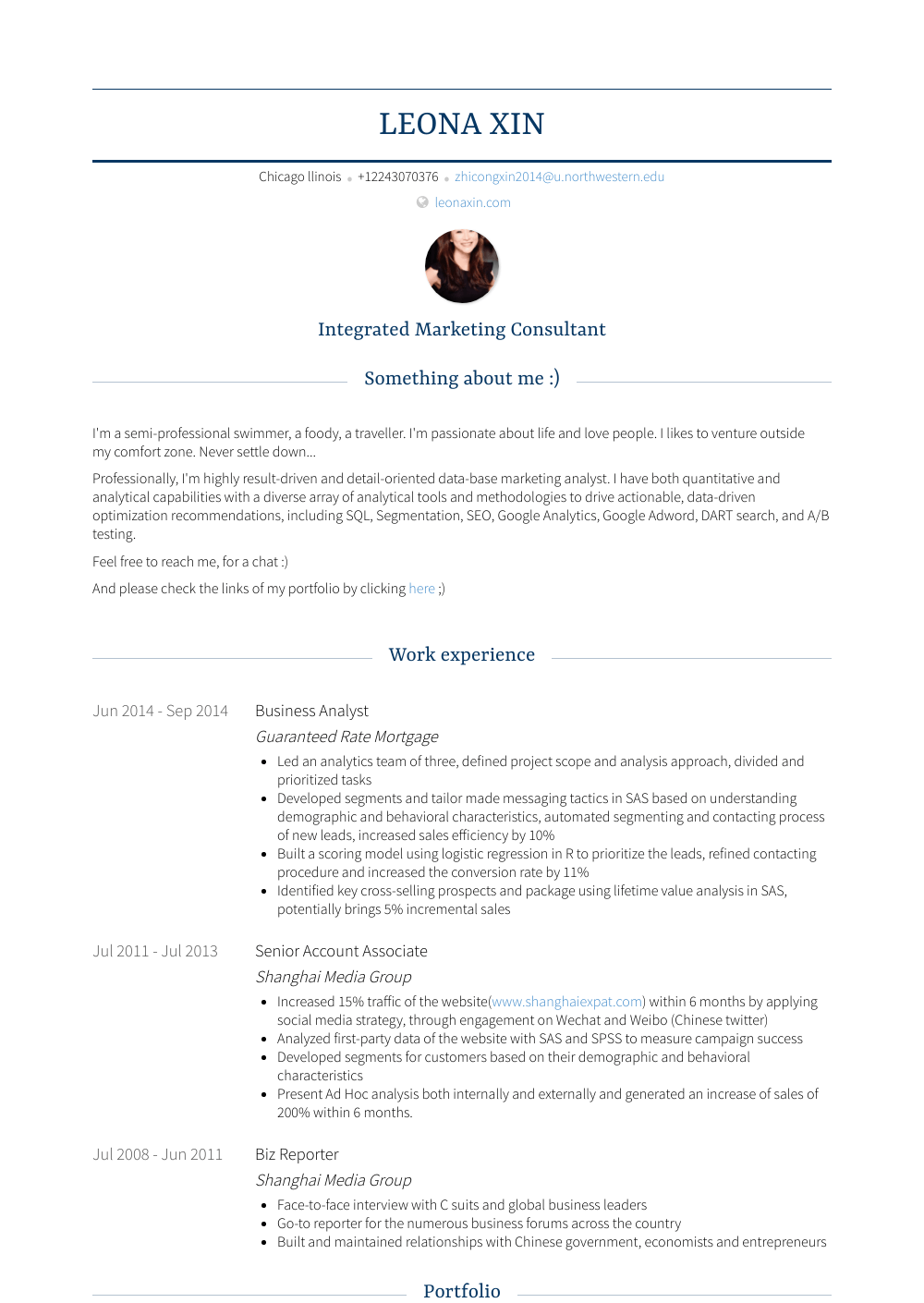Marketing Intern Resume Samples and Templates VisualCV