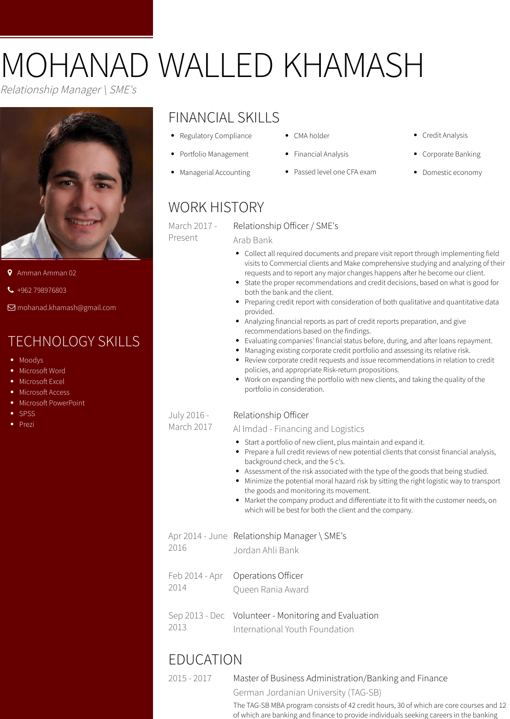 relationship manager resume samples