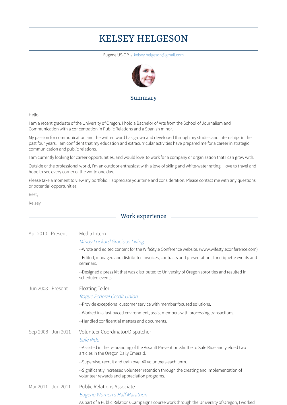 Teller Resume Samples and Templates VisualCV