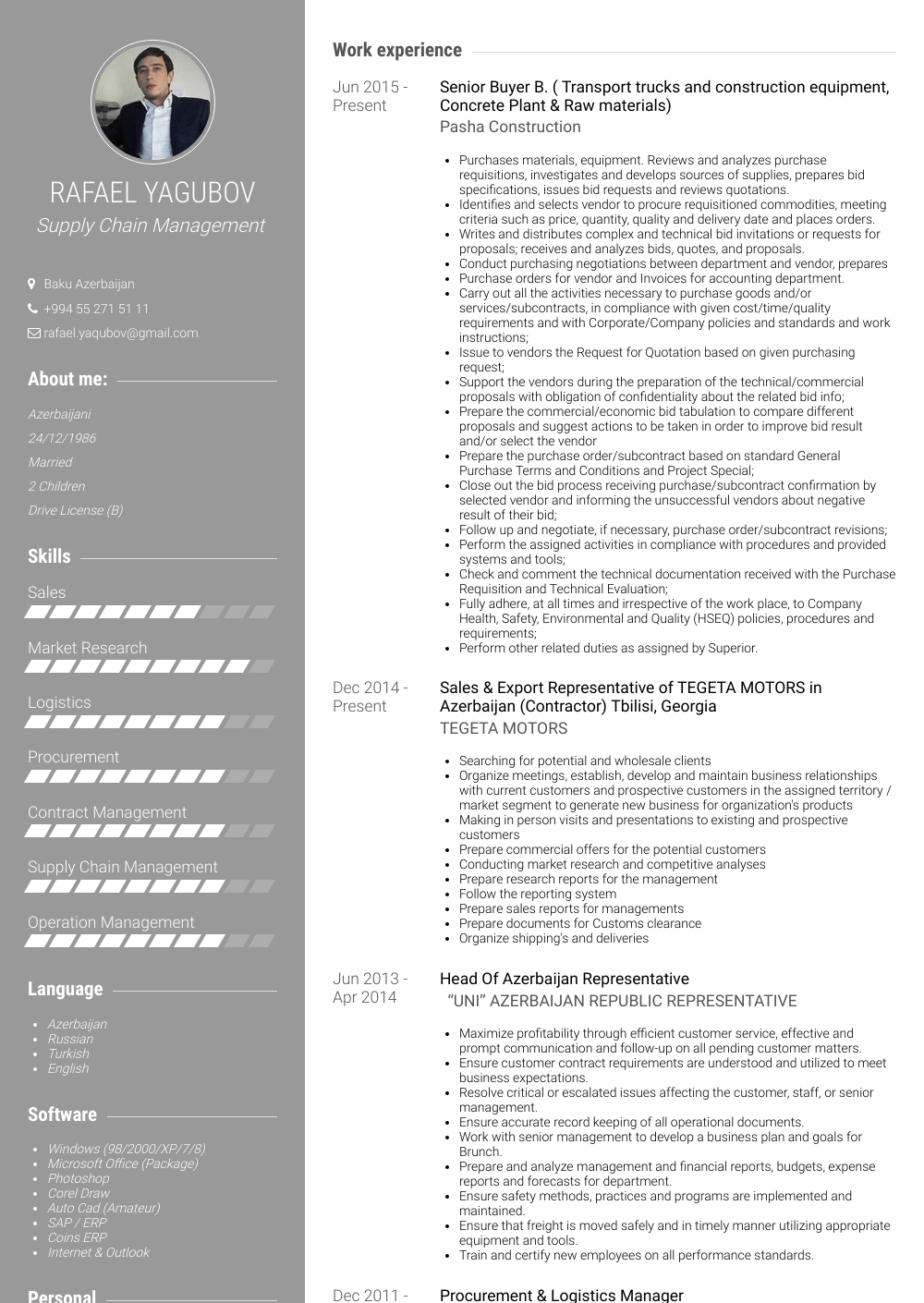Buyer Resume Samples and Templates - Rafael Yagubov 