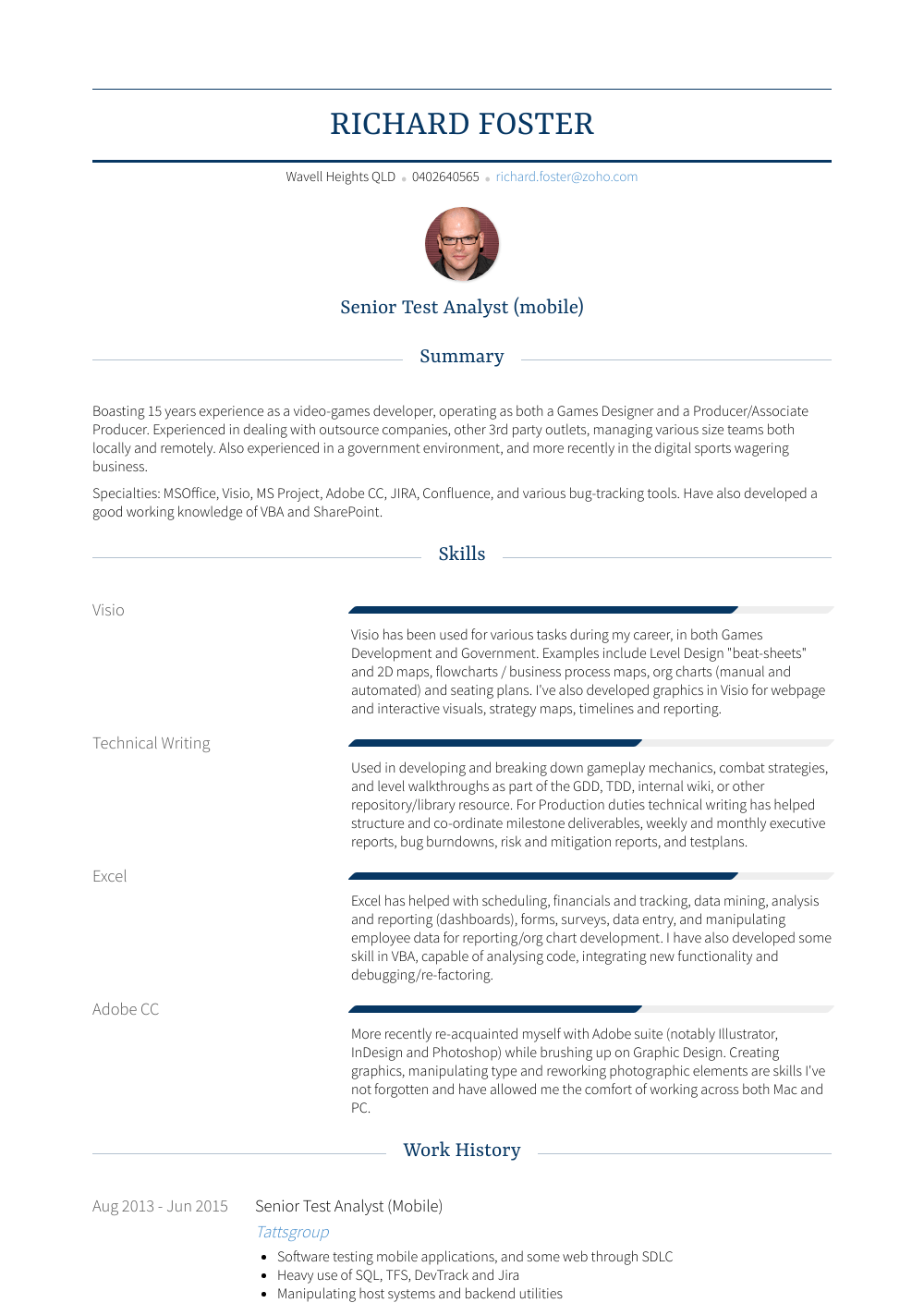 Test Analyst Resume Samples and Templates VisualCV